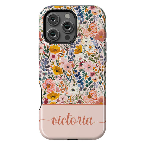 Custom Name Boho Chic Paradise Floral iPhone Case